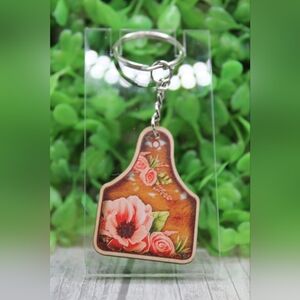 Floral Wooden Key Holder
